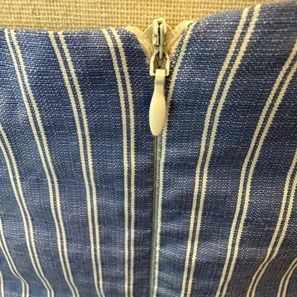 Zaful Striped blue and white L dress tunic top straps  and belt EUC - Picture 8 of 12